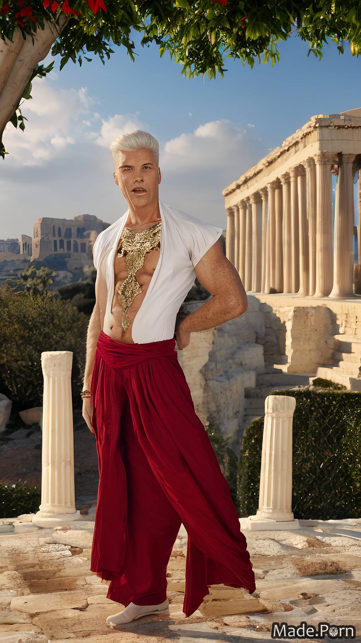 open mouth white hair plant wings ruby shiny skin bangs hair The Acropolis, Athens