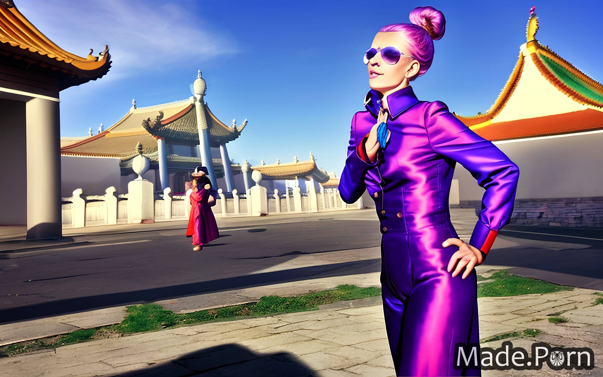 cosplay portrait scandinavian vivid Forbidden City, China morning flight attendant