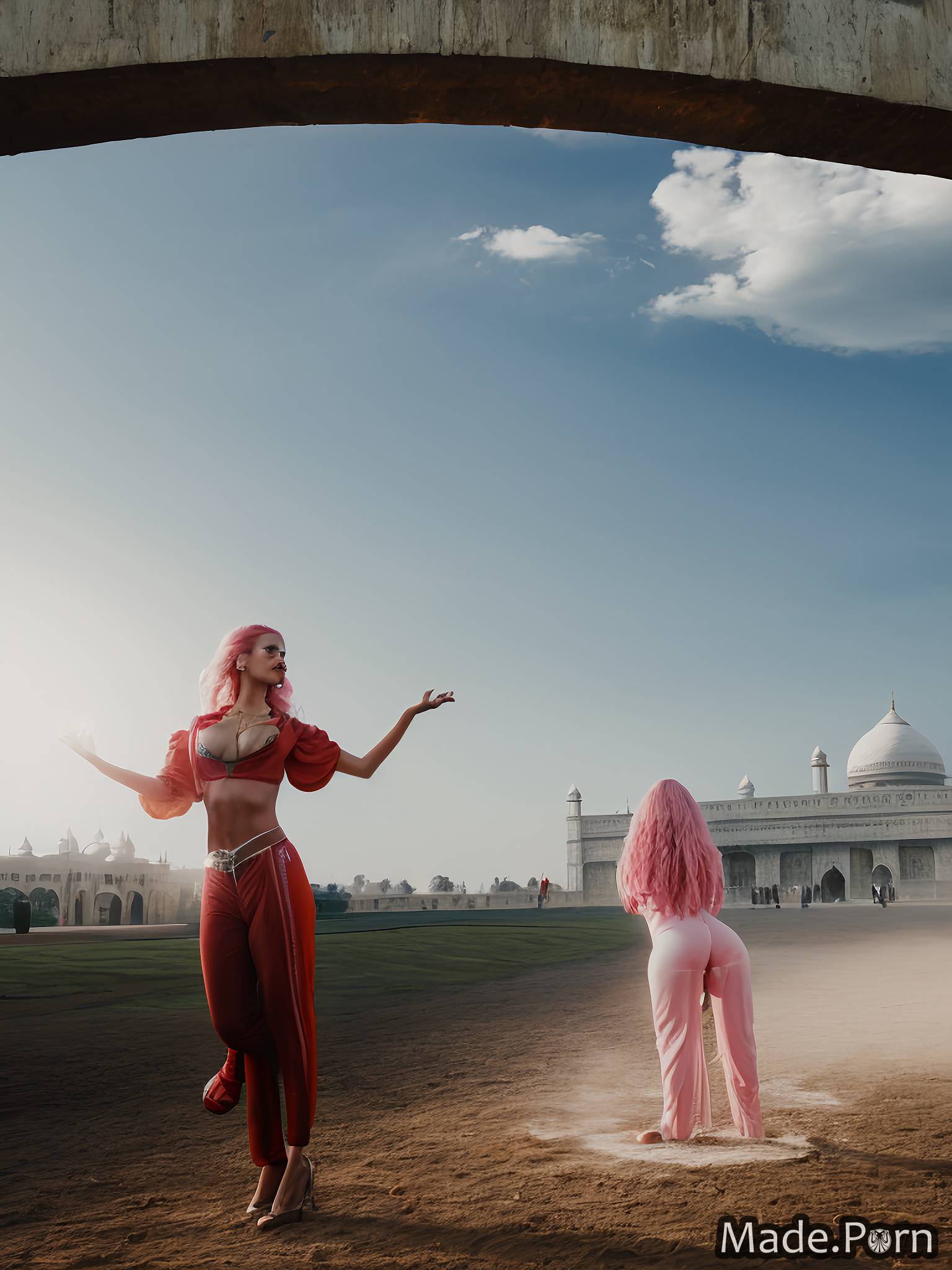 gay pink hair The Taj Mahal, India ball licking swiss steampunk slicked hair